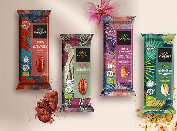 Vanini - Gluten Free Organic Uganda 56% Dark Chocolate with Salted Pistachios Bar 85g (EXP: 06 Jun 2026)