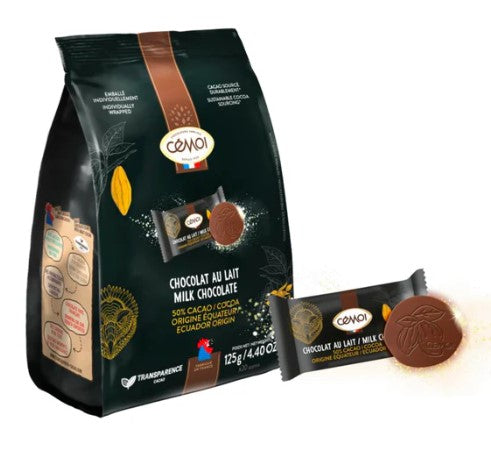 Cemoi - Single Origin (Ecuador) Milk Cocoa Discs 50% (Individually Wrapped) 125g (Expiry date : 31 Oct 2025)