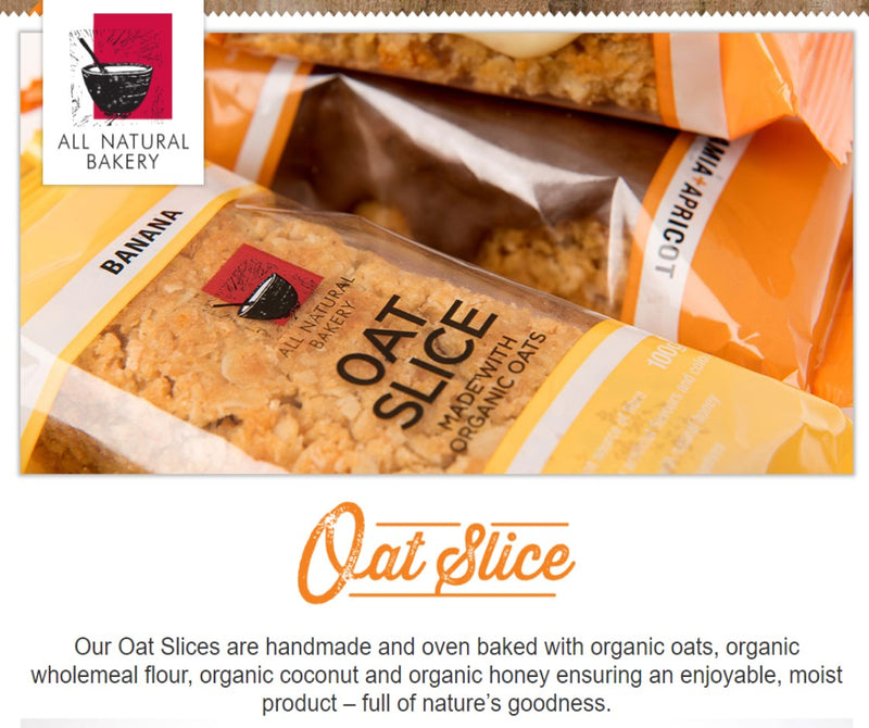 All Natural Bakery - Organic Oat Slice – Almonds and Apricot 100g (Expiry date : 24 Feb 2025)