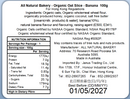 All Natural Bakery - Organic Oat Slice – Banana 100g (Expiry date : 01 May 2027)