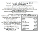 Taylor’s 香蒜牛油果沙律醬 350毫升 (到期日 : 2027年4月30日)