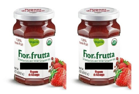 Rigoni di Asiago - Fiordifrutta Organic & No Added Sugar Fruit Spread - Strawberries & Wild Strawberries 250g  x 2 pack (Expiry date : 30 Aug 2025))