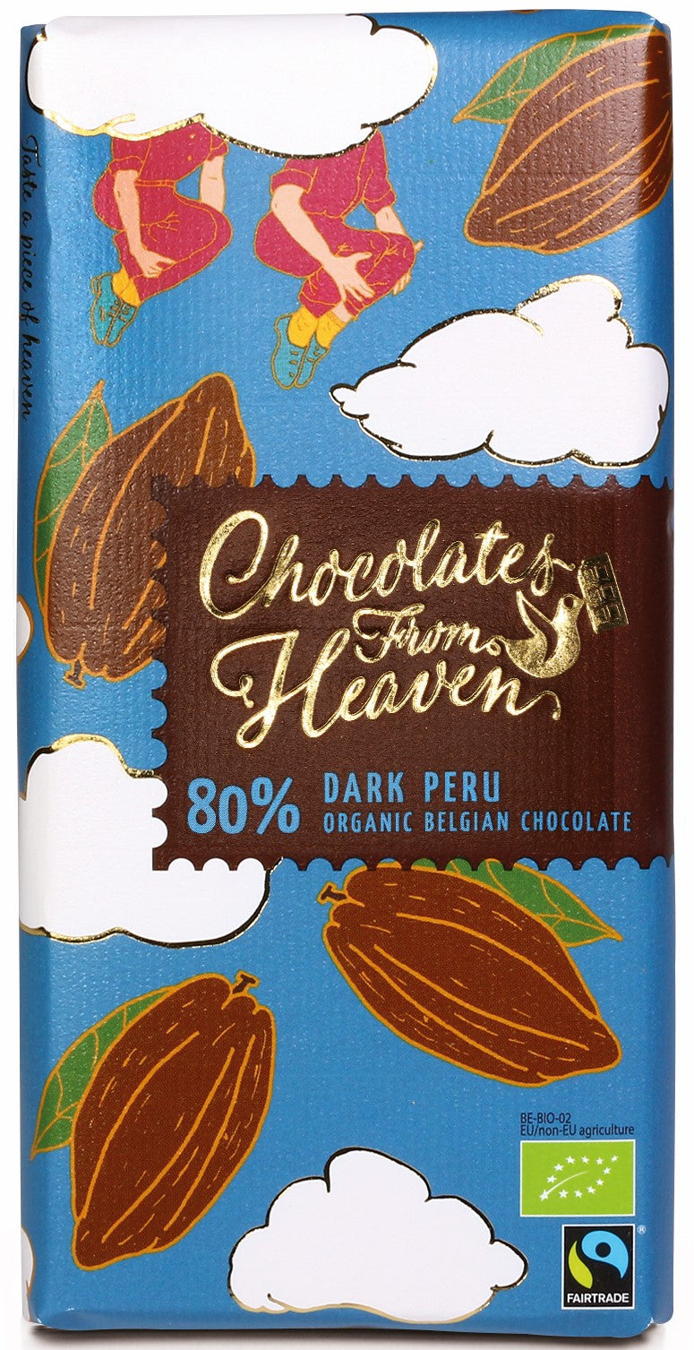 Chocolates From Heaven - Organic 80% Dark Chocolate Peru 100g (Expiry date : 31 Dec 2025)