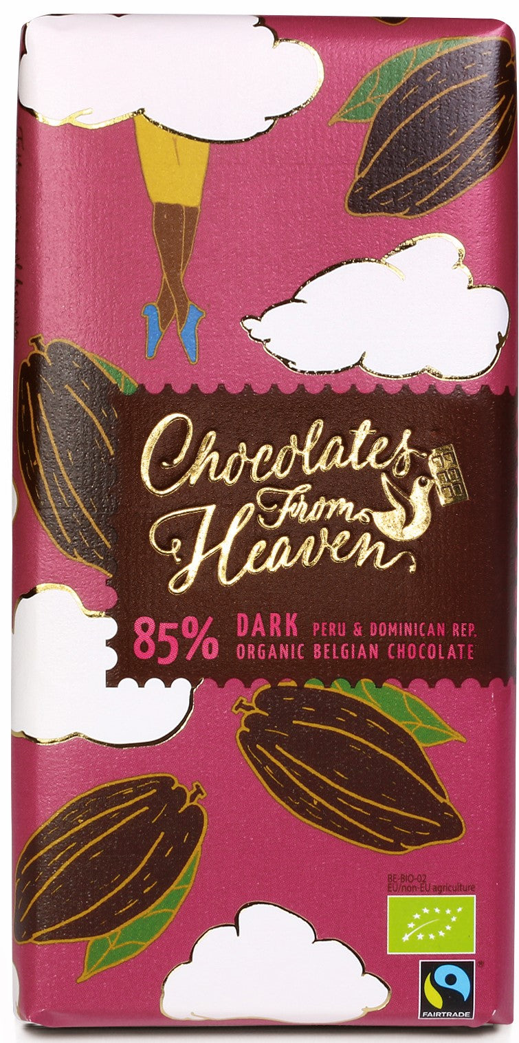 Chocolates From Heaven - Organic 85% Dark Chocolate Peru & Dominican Republic 100g  (Expiry date : 31 Jan 2025)