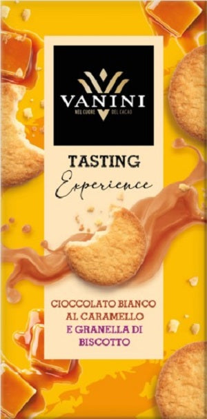 Vanini - Gluten Free White Chocolate with Caramelized Sugar and Biscuit Pieces 75g (Expiry date : 26 Dec 2025)