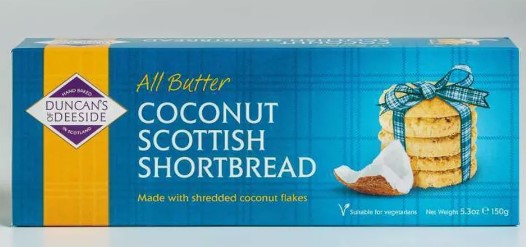 Duncan's of Deeside - All Butter Coconut Scottish Shortbread 150g (Expiry date : 30 Sep 2025)