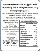 Go Natural - Gluten Free HiProtein Veggie Chips - [Full Case] Rosemary Salt and Vinegar 100g x 5  (EXP: 6 Jan 27)