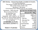 99th Monkey - 100% Nut Butter – Almond Nut Butter - UnSalted & Smooth 200g (Expiry date: 10-Dec-2026)