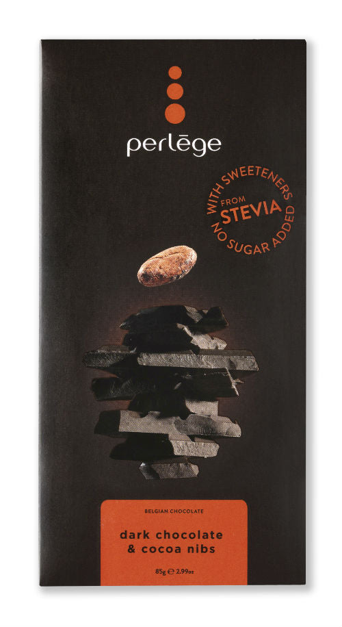 Perlege-No Sugar Added Chocolate Tablet-Dark Chocolate with Cocoa Nibs 85g (Expiry date: 28 Nov 2024)