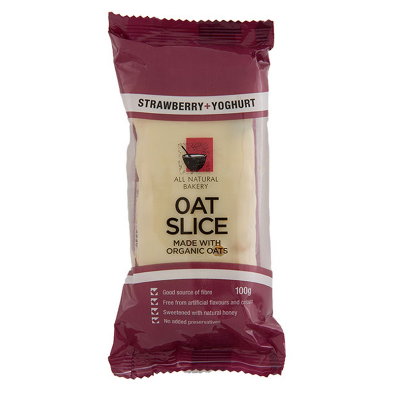 All Natural Bakery - Organic Oat Slice – Strawberry Flavour Yoghurt 100g (Expiry date : 01 Aug 2025)