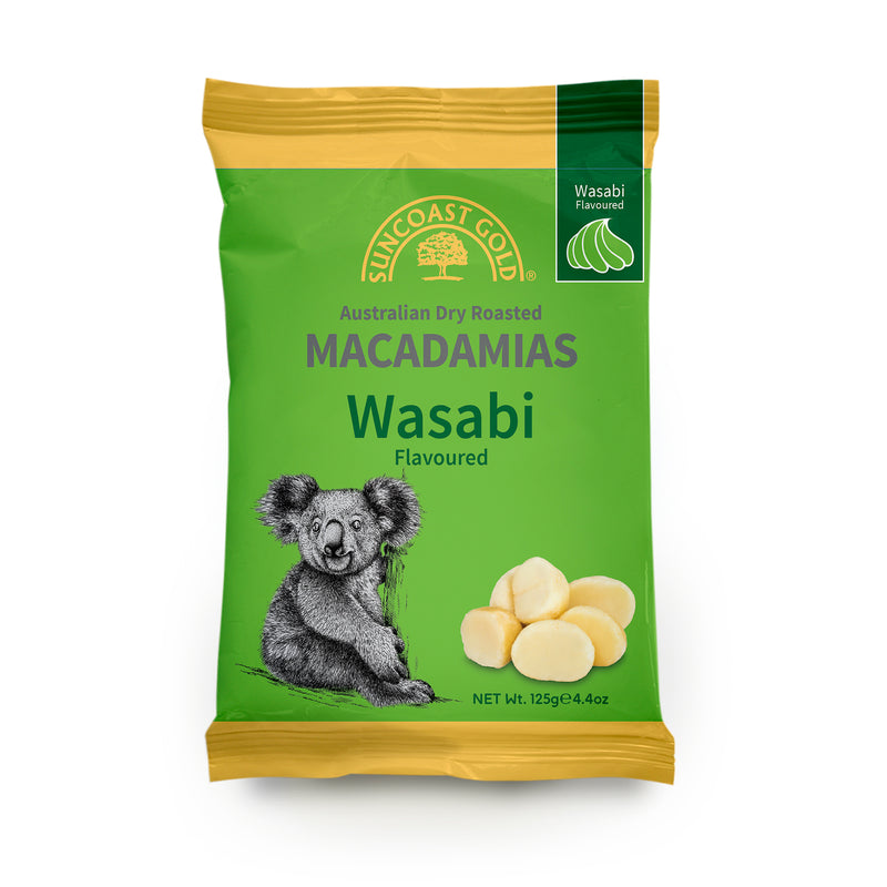 Suncoast Gold-Macadamias Nut Foil Bag-Wasabi Flavoured Macadamia 125g (Expiry date : 15 Feb 2025)